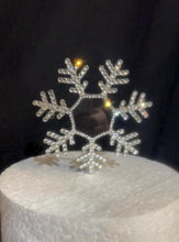 Load image into Gallery viewer, Personalized Crystal Snowflake Cake Topper: Swarovski Rhinestone wedding gift
