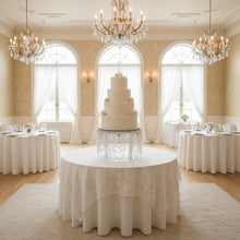 Load image into Gallery viewer, Pearl Wedding Cake Stand: GATSBY ART DECO . Floating Acrylic Base, Custom Sizes
