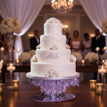 Load image into Gallery viewer, Crystal Chandelier Cake Stand – LED Illuminated Wedding Cake Centrepiece – Luxury Dessert Display
