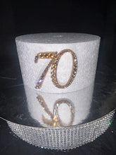 Load image into Gallery viewer, Gold Rhinestone Number Cake Topper: Swarovski Crystal Anniversary
