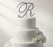 Load image into Gallery viewer, Swarovski Crystal Letter Cake Topper:Bling Wedding Decoration
