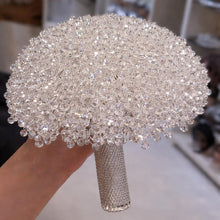 Load image into Gallery viewer, Swarovski Crystal Wedding BouquetClear/silver beads- Gold/Silver
