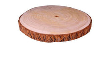 Load image into Gallery viewer, Personalised Engraved Wood Slice, Rustic Wedding Cake Stand

