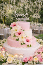 Load image into Gallery viewer, Swarovski Crystal WERE ENGAGED Cake Topper, CLEAR Rhinestone Bling topper

