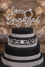 Load image into Gallery viewer, Swarovski Crystal WERE ENGAGED Cake Topper, CLEAR Rhinestone Bling topper
