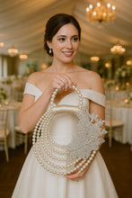 Load image into Gallery viewer, Pearl Bridal Bouquet, Rhinestone Flower,Art Deco style Elegant Wedding Accessory

