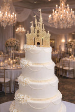 Load image into Gallery viewer, Swarovski Crystal Fairytale Castle Cake Topper: Elegant Wedding Decoration
