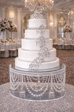 Load image into Gallery viewer, Cake Stand Drape Chandelier Style, tall cake plate
