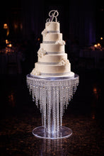 Load image into Gallery viewer, Tall Crystal Chandelier Wedding Cake Table: 80cm Floor Stand
