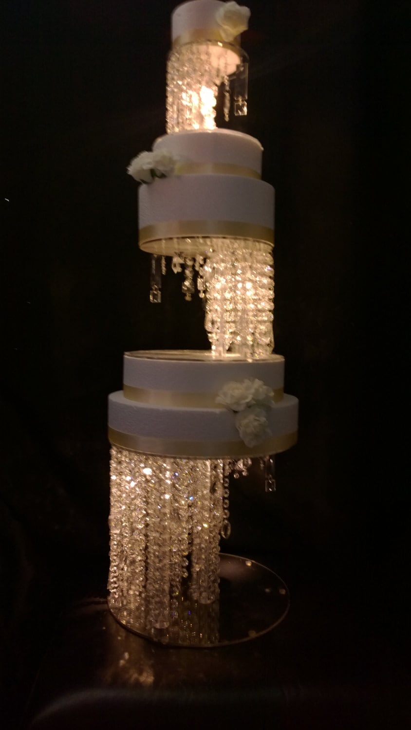 Crystal cake stand Illusion floating chandelier wedding cake stand and Crystal Wedding uk