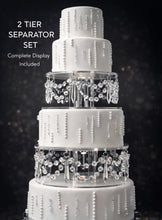 Load image into Gallery viewer, Luxury Crystal Cake Separator – LED Chandelier Tiers Elegant Wedding Cake Stand: Set of 2- 6" 8".
