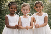 Load image into Gallery viewer, Crystal Heart Wand Wedding Accessory – Pearl &amp; Rhinestone Heart Wand for Flower Girl, Bridesmaid Gift, Fairytale Wedding Keepsake
