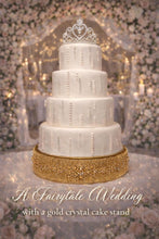 Load image into Gallery viewer, Crystal Rhinestone Wedding Cake Stand Luxury Gold Cake Stand, Elegant Bridal Cake Display, Wedding Decor, Engagement &amp; Reception Centerpiece
