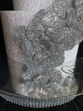 Load image into Gallery viewer, Silver Rhinestone Flower Cake Decoration Wedding Cake Embellishment Engagement cake brooch
