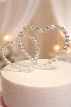 Load image into Gallery viewer, Crystal Heart Wedding Cake Topper Elegant wedding Cake Decoration Engagement cake topper
