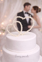 Load image into Gallery viewer, Crystal Heart Wedding Cake Topper Elegant wedding Cake Decoration Engagement cake topper
