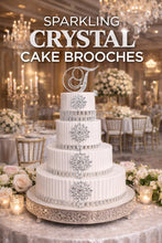 Load image into Gallery viewer, Crystal Rhinestone Cake Brooch: Wedding Cake Decoration (6.8cm)
