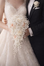 Load image into Gallery viewer, Luxury Ivory Rose Bridal Keepsake Bouquet – Handmade Heirloom Wedding Bouquet:
