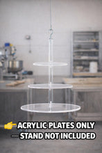 Load image into Gallery viewer, Hanging Cake Acrylic Plate Kit: Upside Down Chandelier Cake Support
