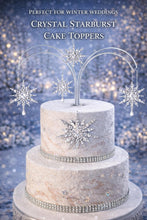 Load image into Gallery viewer, Crystal Snowflake Cake Topper – Luxury Winter Wedding Cake Decoration with Rhinestone Snowflakes | Silver Acrylic Cake Topper
