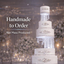 Load image into Gallery viewer, Cake stand Crystal Chandelier Wedding Cake Stand with LED Lights - Illusion 3 Tier Set
