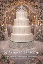 Load image into Gallery viewer, Crystal Rhinestone Wedding Cake Stand Luxury Gold Cake Stand, Elegant Bridal Cake Display, Wedding Decor, Engagement &amp; Reception Centerpiece
