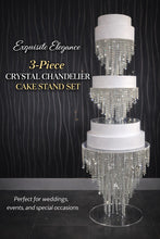 Load image into Gallery viewer, Crystal Chandelier Cake Stand with LED Light Tall cake stand 3 tier set Wedding &amp; Event Display stand
