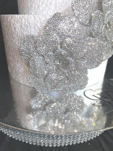 Load image into Gallery viewer, Silver Rhinestone Flower Cake Decoration Wedding Cake Embellishment Engagement cake brooch
