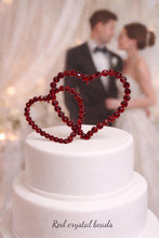 Load image into Gallery viewer, Crystal Heart Wedding Cake Topper Elegant wedding Cake Decoration Engagement cake topper
