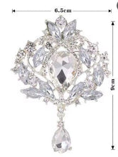 Load image into Gallery viewer, Crystal Rhinestone Wedding Boutonniere Silver Brooch Pin buttonhole lapel pin
