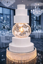 Load image into Gallery viewer, Butterfly Cake Separator: Light-Up Sphere, Wedding Cake Display cake divider light up wedding cake display
