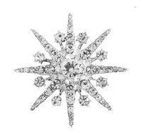 Load image into Gallery viewer, Crystal Snowflake Cake Topper – Luxury Winter Wedding Cake Decoration with Rhinestone Snowflakes | Silver Acrylic Cake Topper
