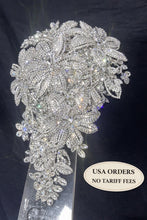 Load image into Gallery viewer, Luxury wedding Bouquet – 7" x 11" Crystal Diamond bridal flowers Rhinestone bling Wedding Bouquet
