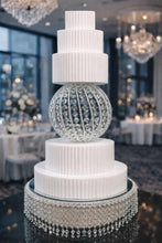 Load image into Gallery viewer, Round cake separator sphere crystal cake divider light up wedding cake display
