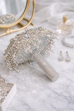 Load image into Gallery viewer, Wedding bouquet Rhinestone round posy Brides Bouquet Crystal brides Bouquet Non Floral Keepsake Crystal Bridal Bouquet, Round Posy
