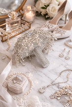 Load image into Gallery viewer, Wedding bouquet Rhinestone round posy Brides Bouquet Crystal brides Bouquet Non Floral Keepsake Crystal Bridal Bouquet, Round Posy
