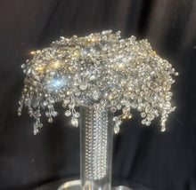 Load image into Gallery viewer, Wedding bouquet Rhinestone round posy Brides Bouquet Crystal brides Bouquet Non Floral Keepsake Crystal Bridal Bouquet, Round Posy
