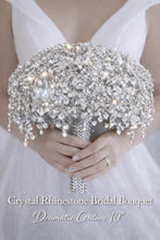 Load image into Gallery viewer, Wedding bouquet Rhinestone round posy Brides Bouquet Crystal brides Bouquet Non Floral Keepsake Crystal Bridal Bouquet, Round Posy
