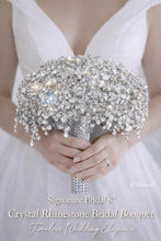 Load image into Gallery viewer, Wedding bouquet Rhinestone round posy Brides Bouquet Crystal brides Bouquet Non Floral Keepsake Crystal Bridal Bouquet, Round Posy
