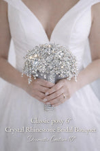 Load image into Gallery viewer, Wedding bouquet Rhinestone round posy Brides Bouquet Crystal brides Bouquet Non Floral Keepsake Crystal Bridal Bouquet, Round Posy

