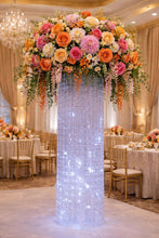 Load image into Gallery viewer, Tall Crystal LED Table Centerpiece 22"x 6", Lighted Chandelier Wedding Deco Display with LED Lights
