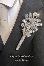 Load image into Gallery viewer, Luxury Silver Crystal Bridal Keepsake Bouquet – Handmade Beaded Wedding Bouquet -
