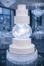 Load image into Gallery viewer, Butterfly Cake Separator: Light-Up Sphere, Wedding Cake Display cake divider light up wedding cake display
