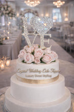 Load image into Gallery viewer, Swarovski Crystal LOVE Cake Topper, 6" Diamante Rhinestone Bling Engagement wedding cake topper
