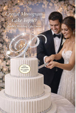 Load image into Gallery viewer, Swarovski Crystal Monogram Cake Topper: Custom Initial, 6" Tall
