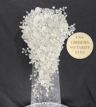Load image into Gallery viewer, Ivory Pearl &amp; Crystal Bridal Bouquet Rhinestone Wedding bouquet Silver brides Flowers
