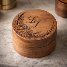 Load image into Gallery viewer, Personalized Wooden Ring Box Wedding Ceremony, Engagement Valentine’s Day Gift, Custom Engraved Proposal Holder, Bridal Gift for Her
