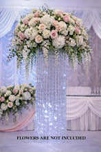 Load image into Gallery viewer, Tall Crystal LED Table Centerpiece 22"x 6", Lighted Chandelier Wedding Deco Display with LED Lights
