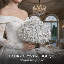 Load image into Gallery viewer, Crystal Wedding Bouquet: Diamanté Rhinestone Bridal bouquet brides flowers Posy Keepsake
