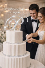 Load image into Gallery viewer, Swarovski Crystal Monogram Cake Topper: Custom Initial, 6" Tall
